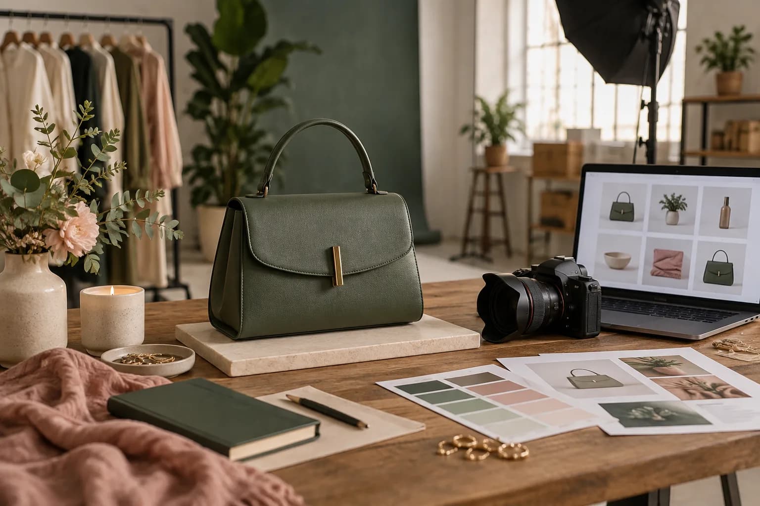 Products being prepared for an online catalog