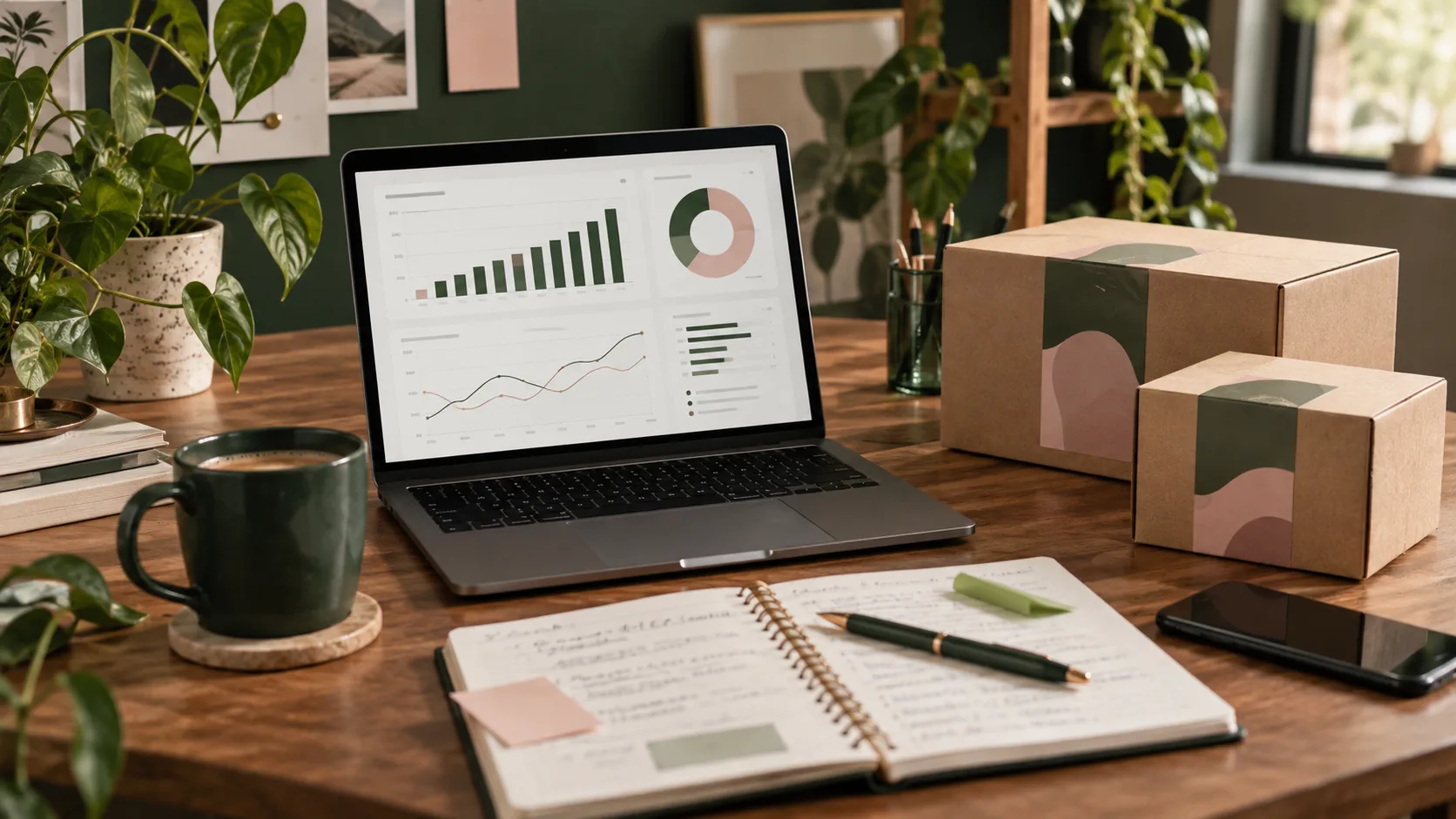 E-commerce performance charts being reviewed