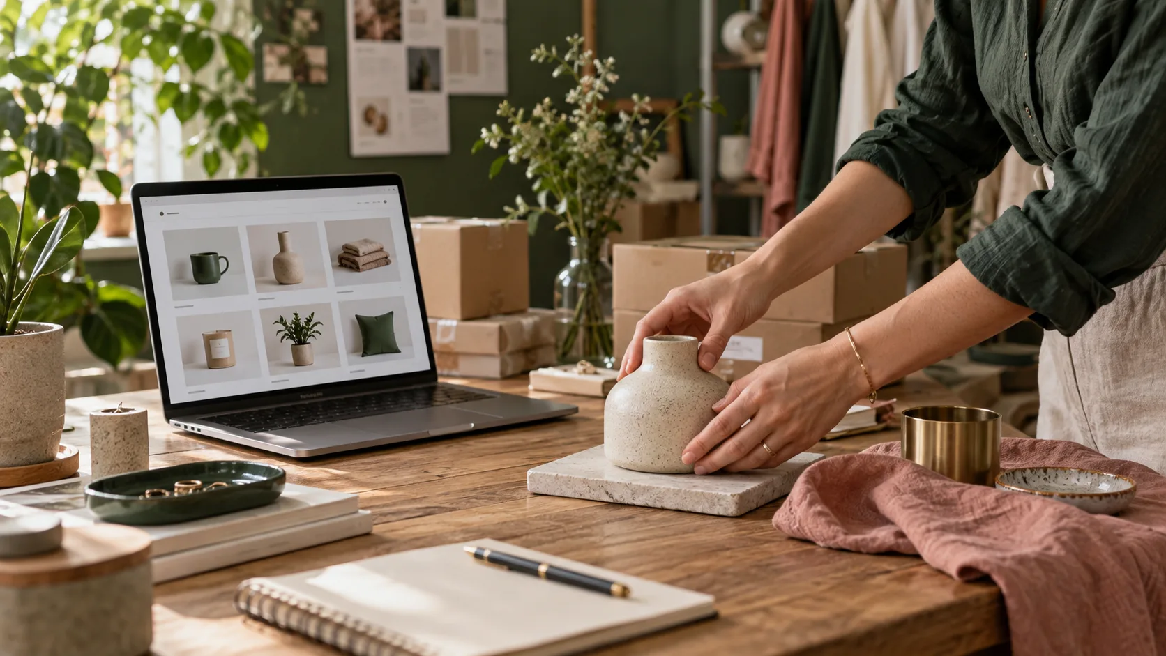 Online storefront and product display being managed